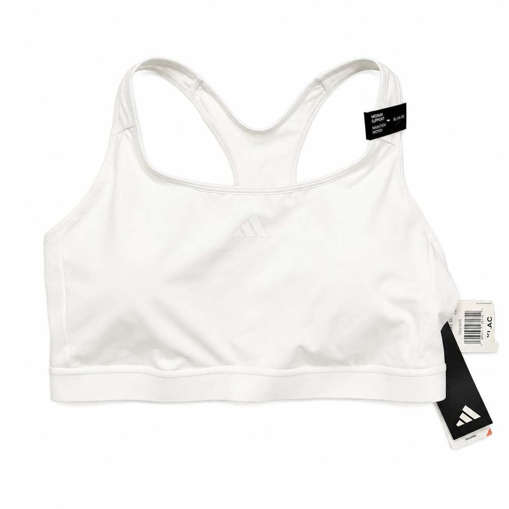 NWT Adidas Medium Support Training Sports Bra White Size XL A-C
